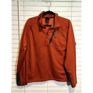 The North Face Mens Gordon Lyons Quarter‎ Zip Fleece Pullover Orange Heather M